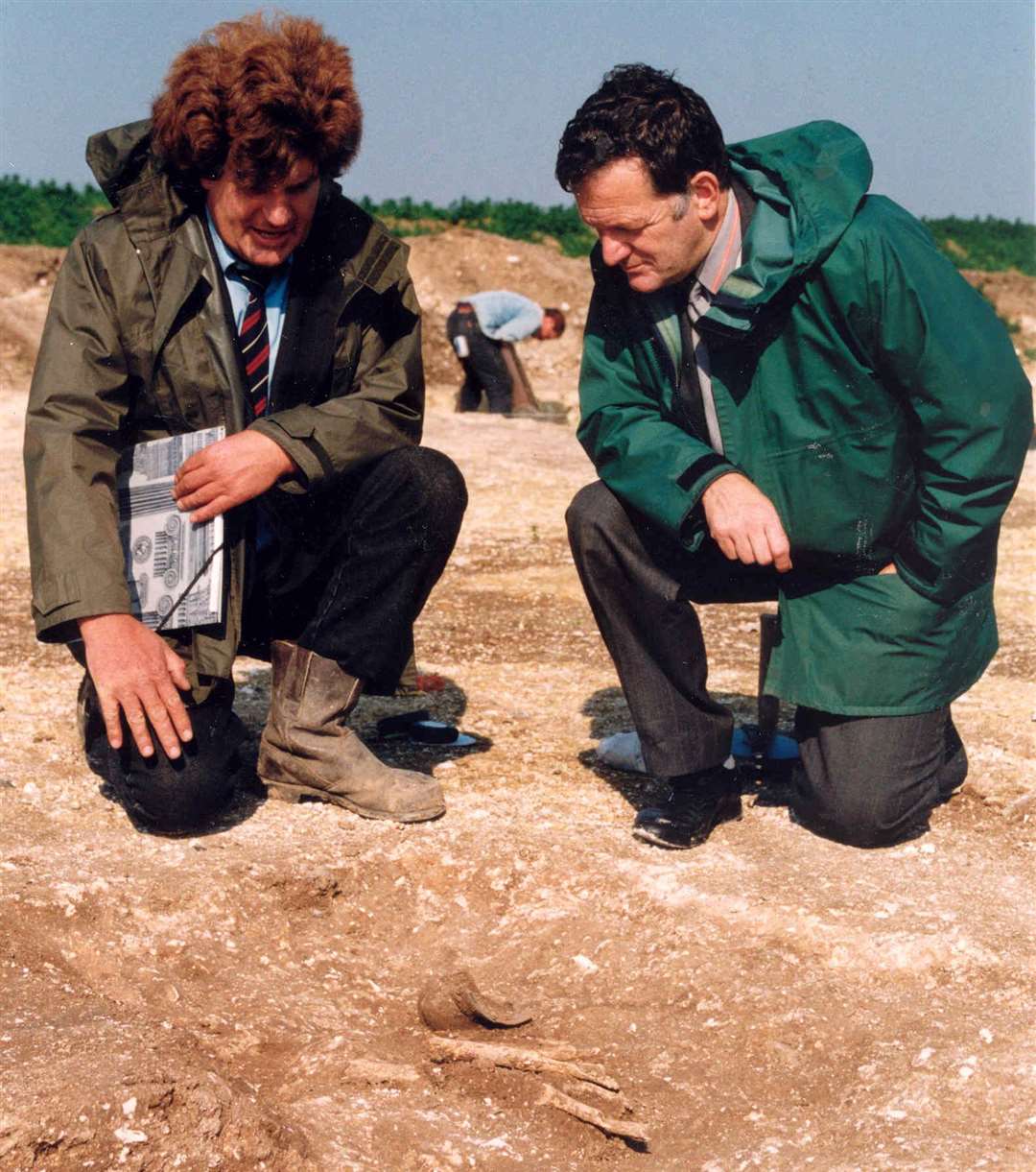 Archaeological dig at the construction of the new Thanet Way in 1994
