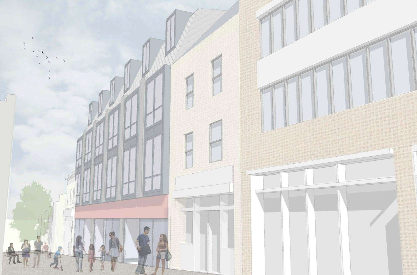 The new development would be a mix of residential and retail space in Margate High Street. Picture: Black Architecture
