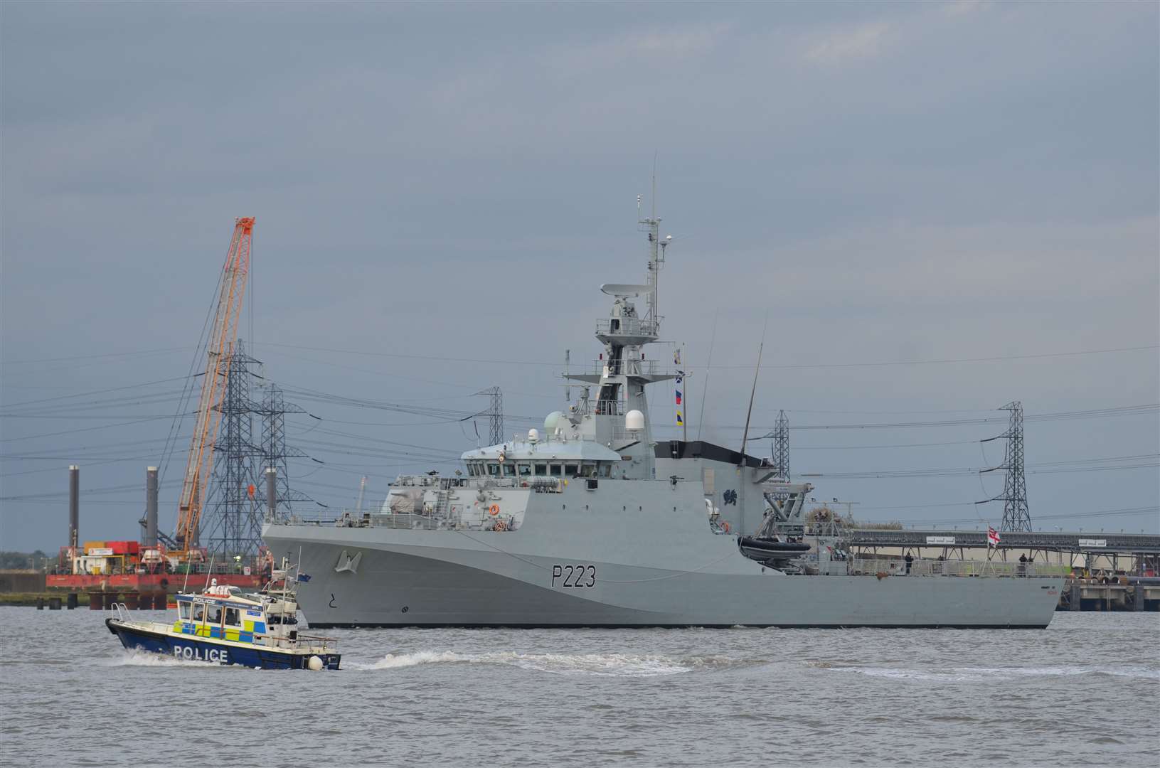 HMS Medway sailing past Gravesend. Picture: Jason Arthur