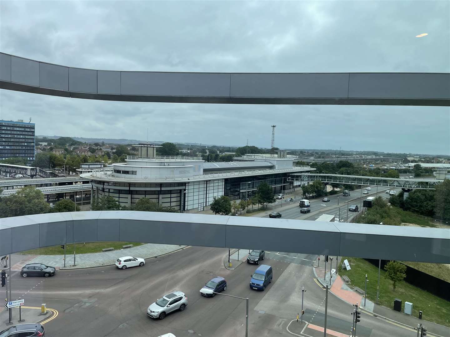 Part of the view from the fifth floor of the hotel showing Ashford International