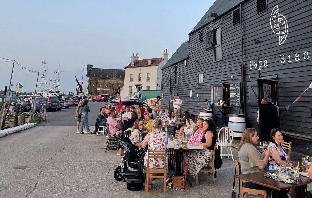 Pizza restaurant Papà Bianco is in a picturesque setting along Faversham’s Standard Quay. Picture: Papà Bianco on Instagram