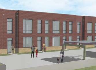 An impression of what one of the school buildings will look like