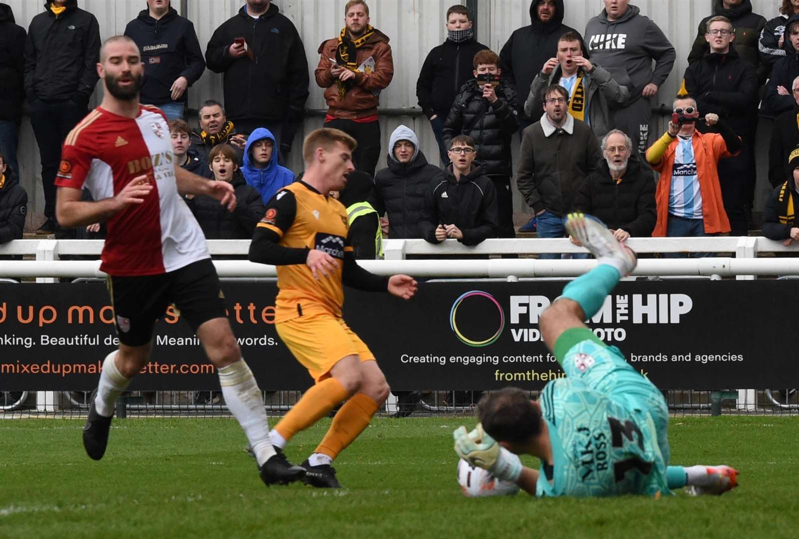 Jack Barham goes close in the second half at Woking. Picture: Steve Terrell