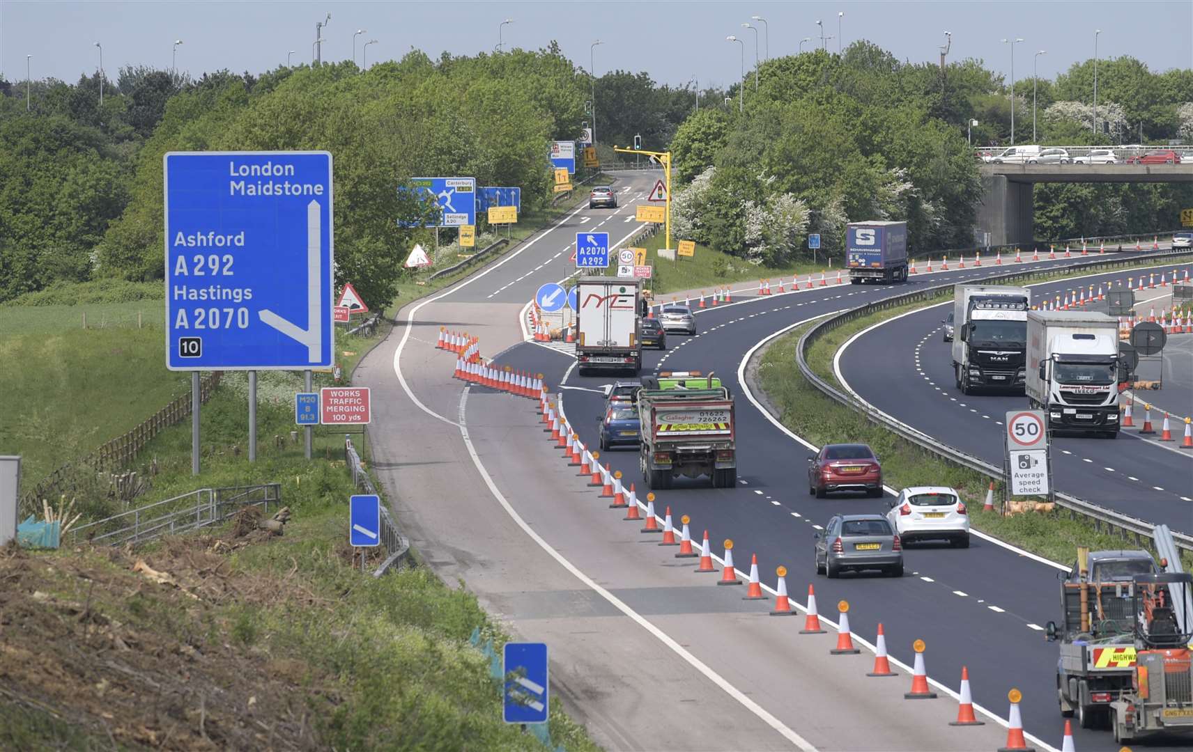 Roadworks at Junction 10 before the slips were closed. Picture: Barry Goodwin