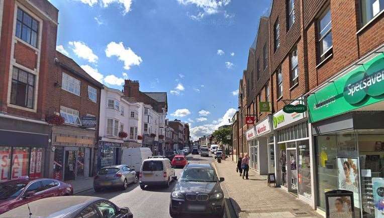 Could Sevenoaks be getting a one-way system to help people maintain the two-metre rule? Picture: Google Street View
