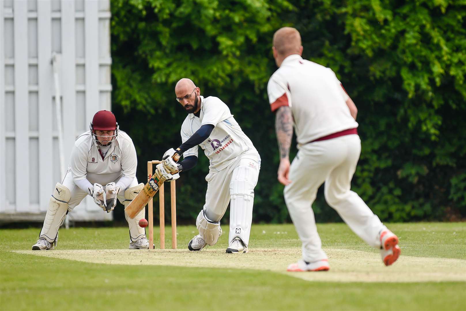 Deal Victoria & Barns Close's Sam Killip bowls to Worth's Aatif Mallik in a Kent Regional Cricket League match Picture: Alan Langley