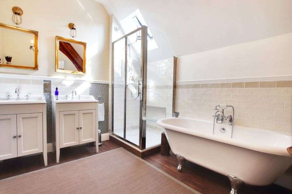 The family bathroom is just one of three bathrooms throughout the home. Picture: Savills