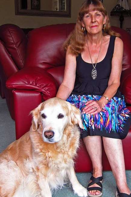 Linda Brooks with her guide dog Abbey