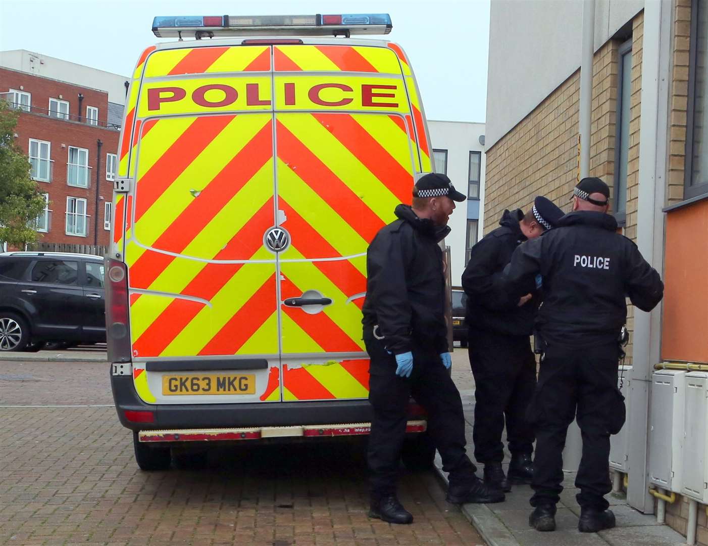 Police at the scene in Sandhurst Place, Margate. Picture: UKNIP