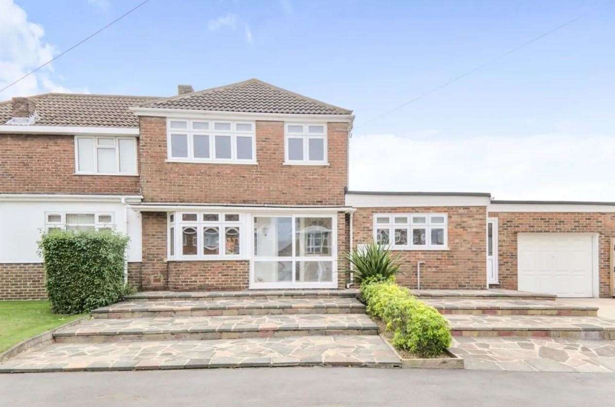 This previously-owned four-bed in Dartford is on the market for £500,000, equivalent to £375 per sq ft. Picture: Zoopla