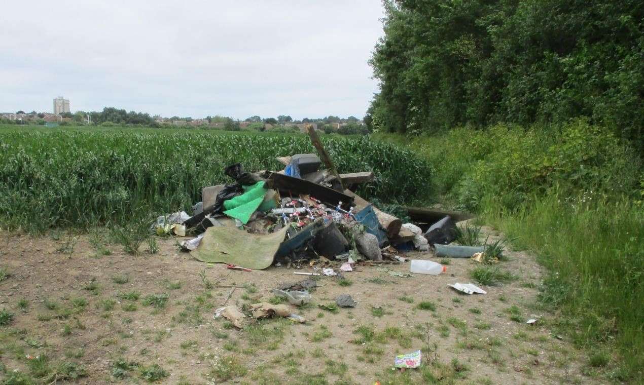 Flytipping left on farmland in Ramsgate. Picture: Thanet District Council (8151922)