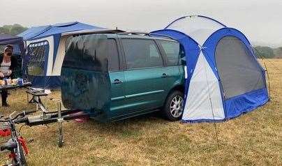 The quirky Ford Galaxy 'half car' camper version was put up for sale online. Photo: Ebay/leeatt1409