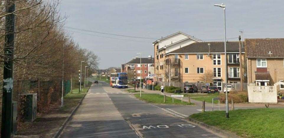 Police attended the scene in Stanhope, Ashford yesterday afternoon. Picture: Google