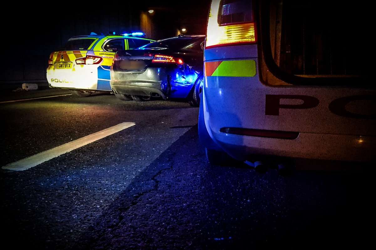 Kent's Road Police Unit helped out with a pursuit into London. Picture, @kentpoliceroads
