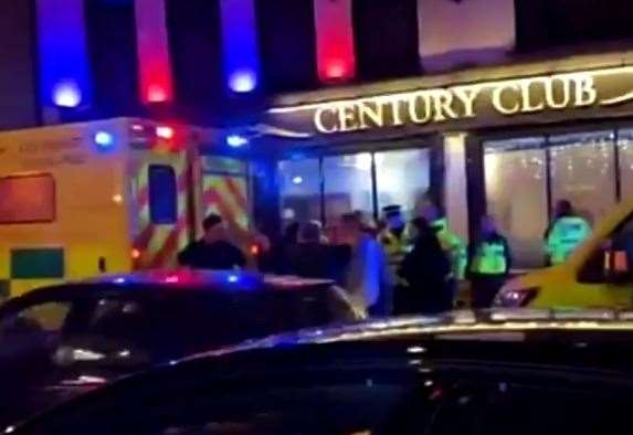 Emergency services responding to an incident at the Century Club sports bar and nightclub in Lower Stone Street in Maidstone. Picture: Snapchat