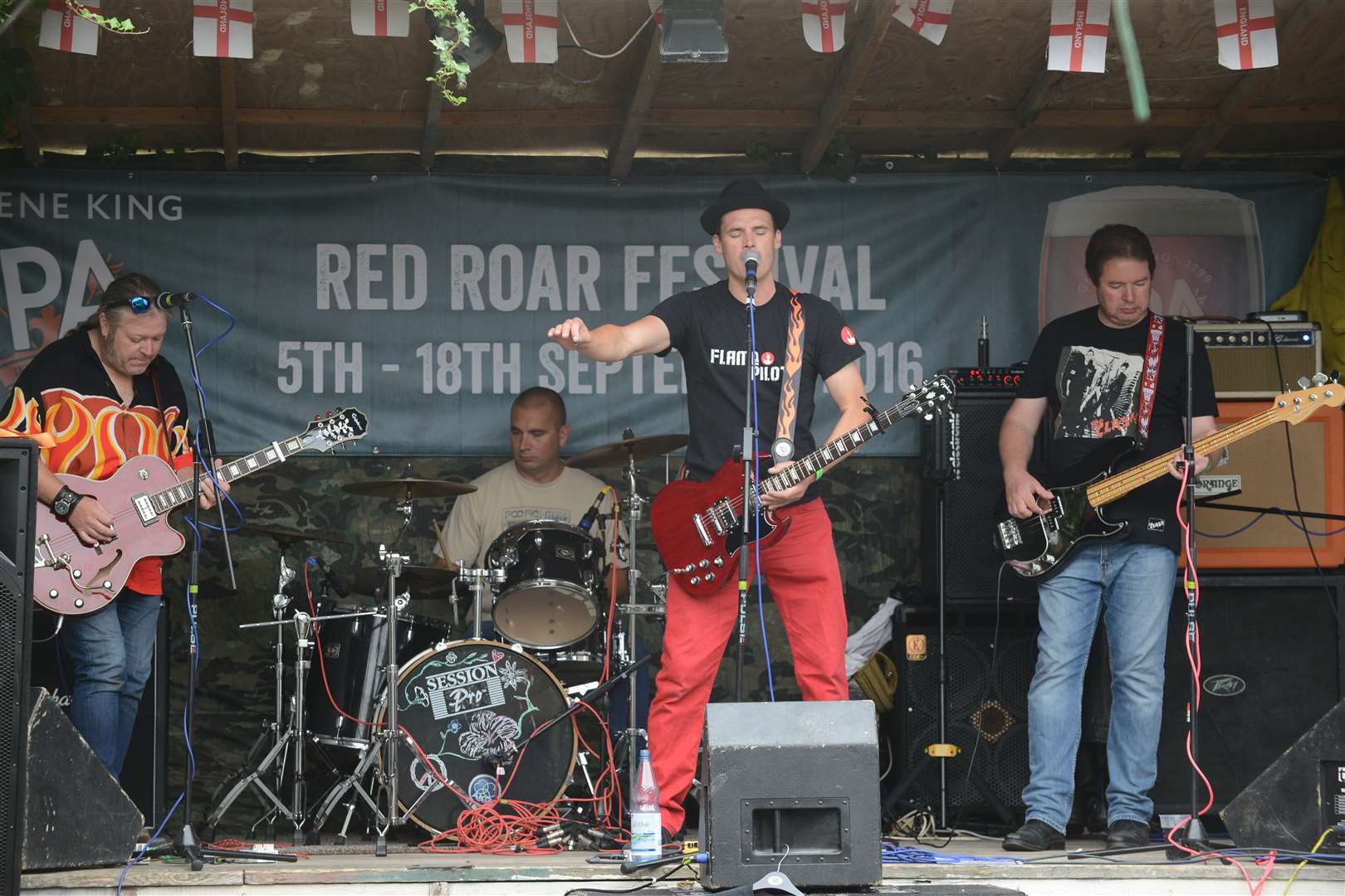 The Flame Pilots performing at the Red Roar Festival