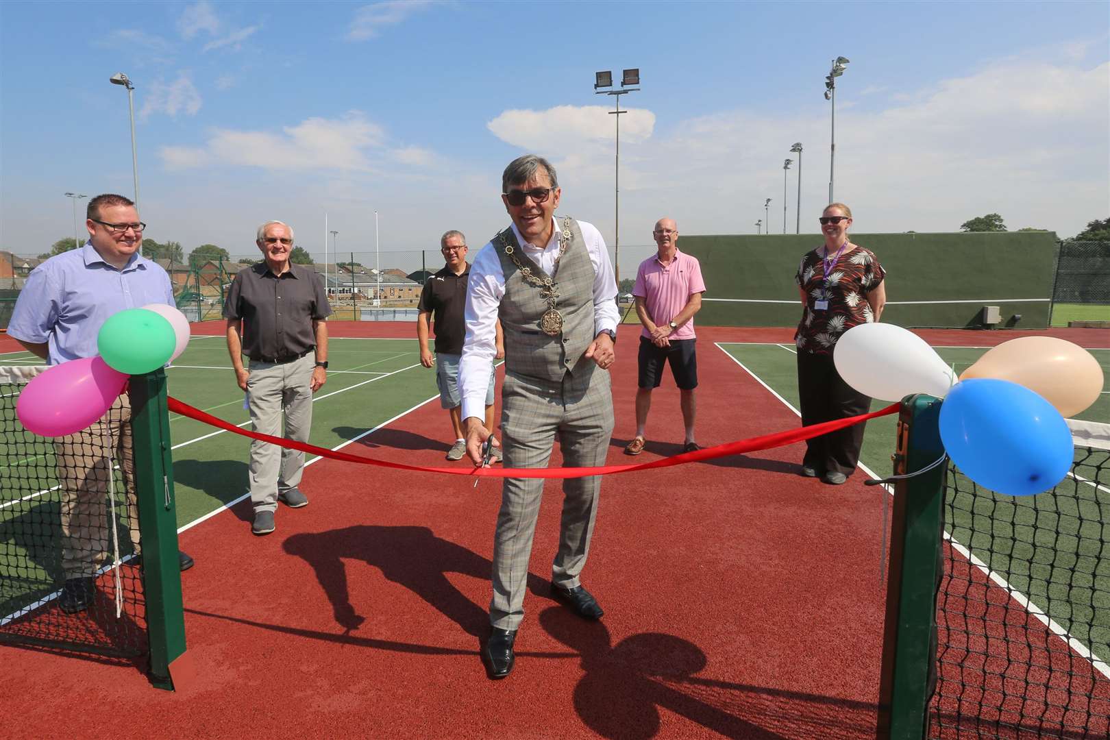 Gravesham mayor John Caller opened the new courts at Gravesham Tennis Club in August. Picture: Rob Powell