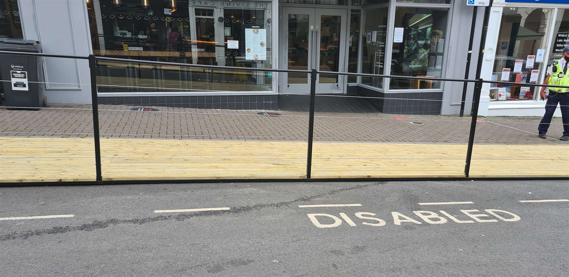 The bay in Earl Street has a new 'parklet' on top of it