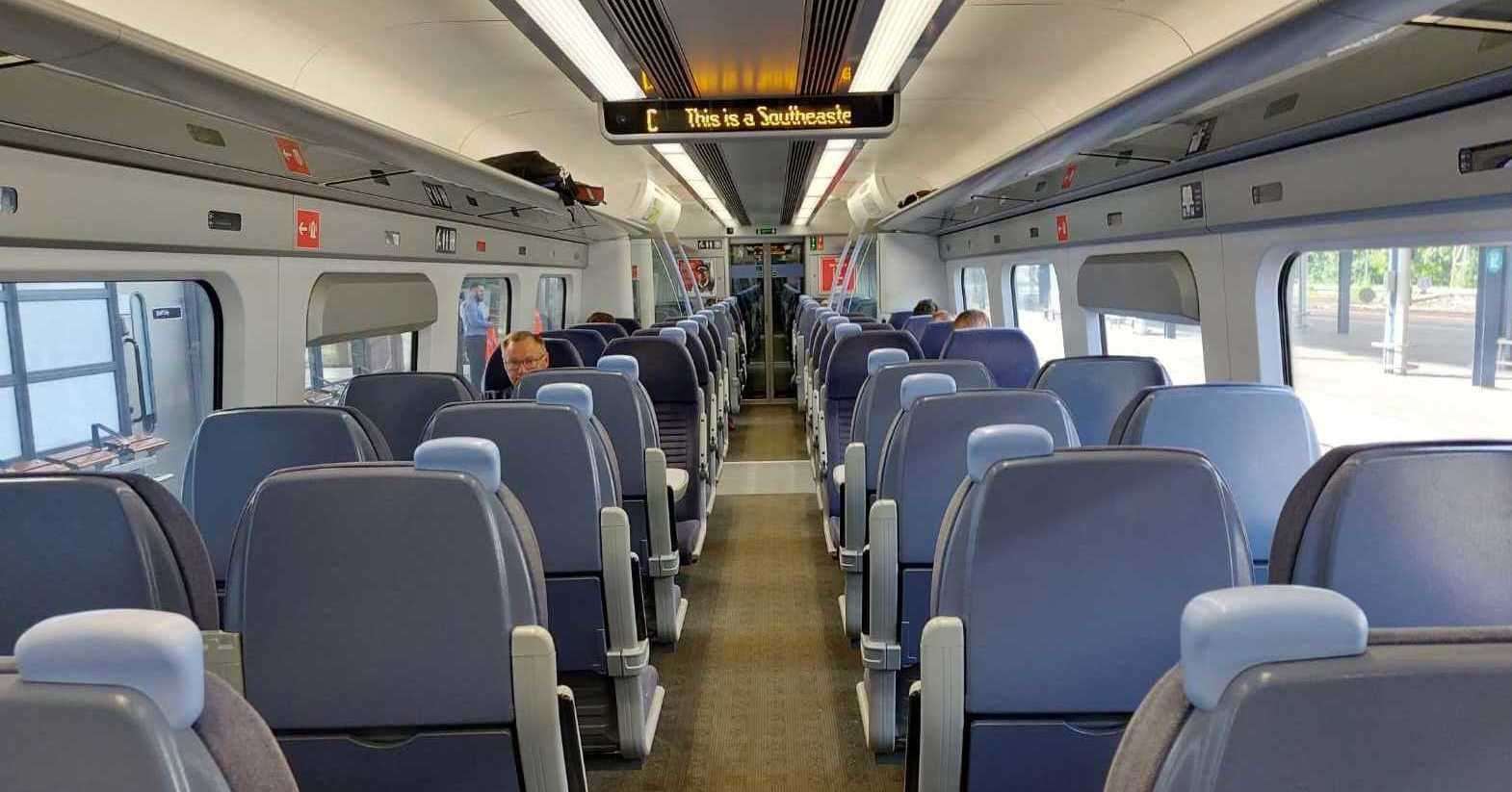 The first train to London from Ashford was deserted on Tuesday