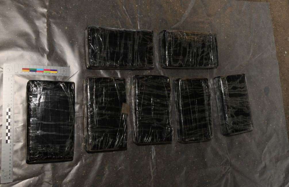 Officers found 20 kilo blocks of high purity cocaine, worth about £1 million. Picture: National Crime Agency