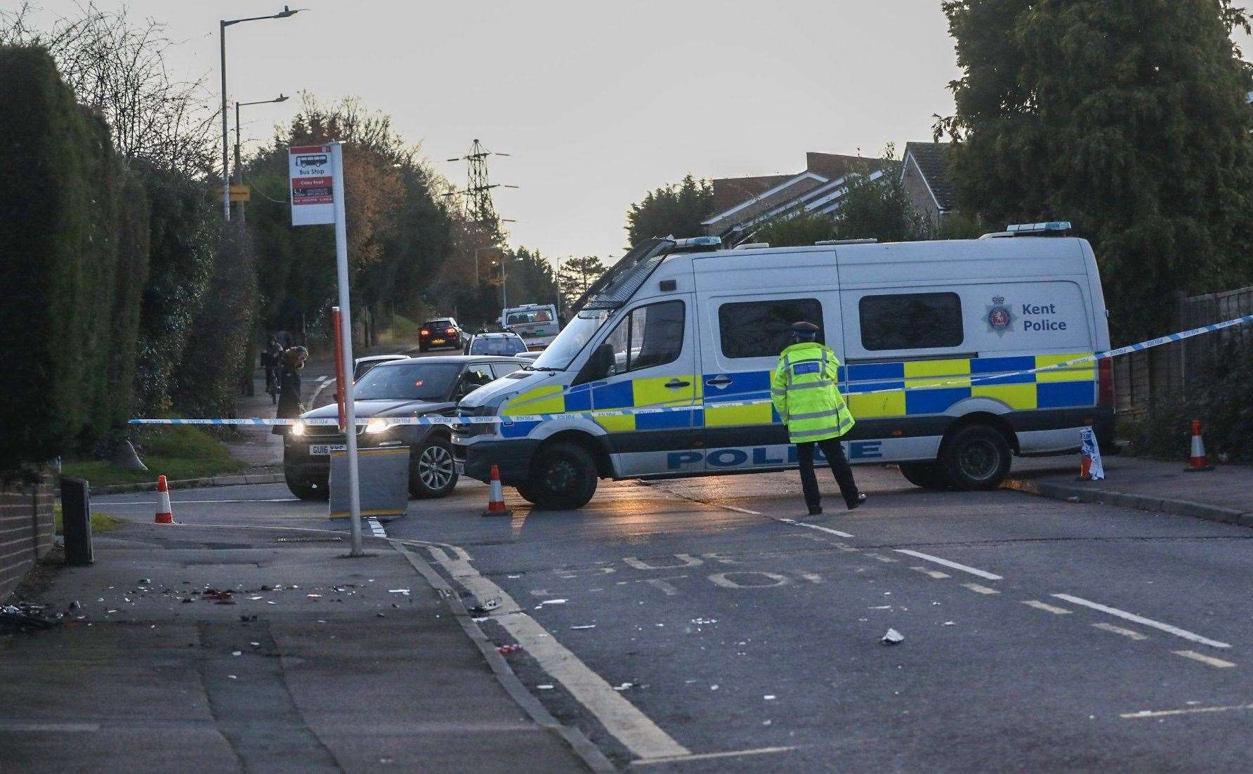 Police at the scene in Caley Road, Tunbridge Wells. Picture: UKNIP
