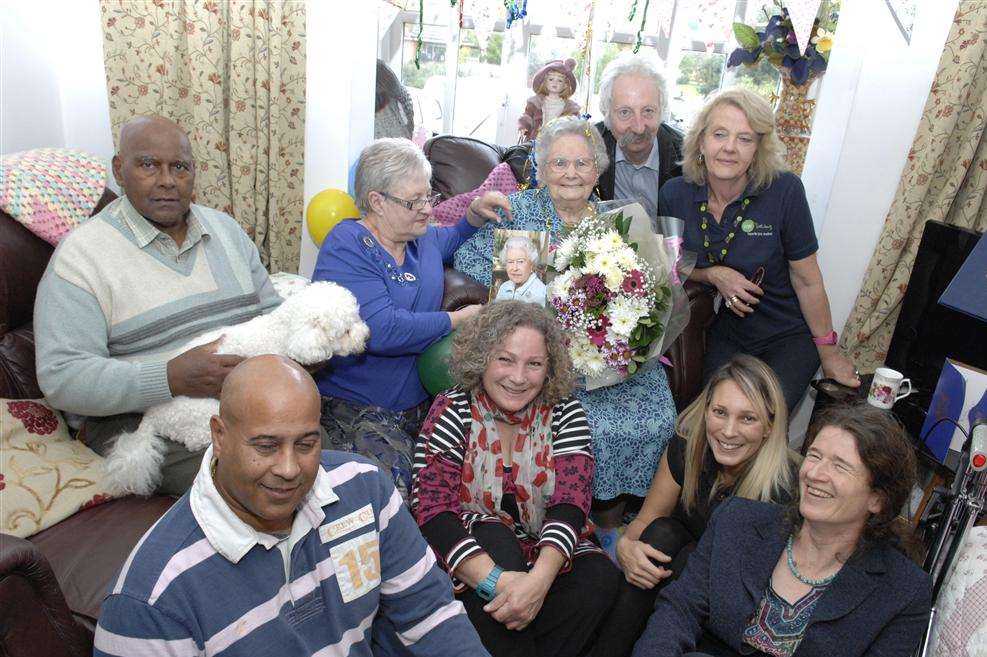 Mrs Edna Winder who celebrated her 100th birthday with family and friends