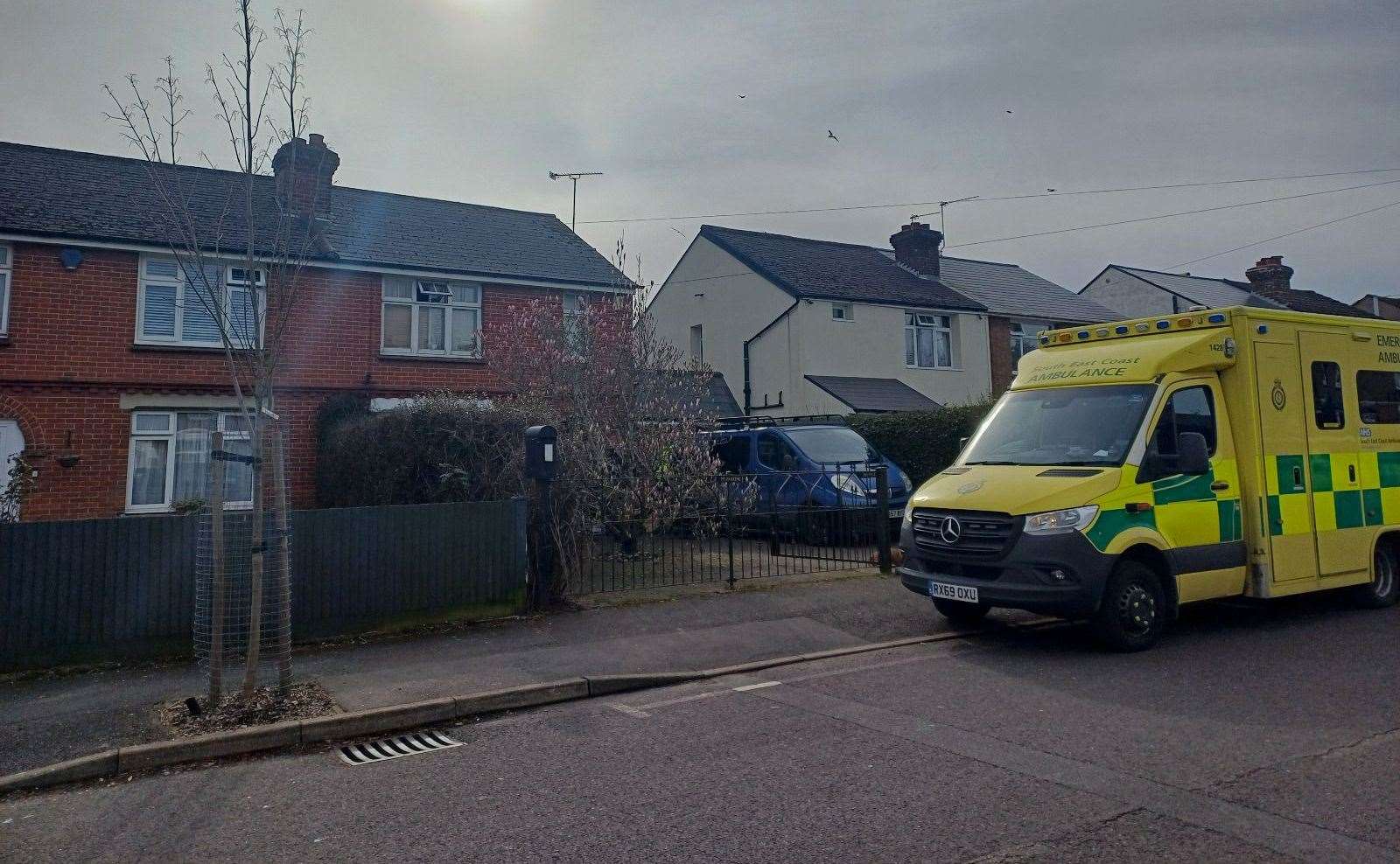 An ambulance outside Ms Williams’ home in Plains Avenue, Maidstone