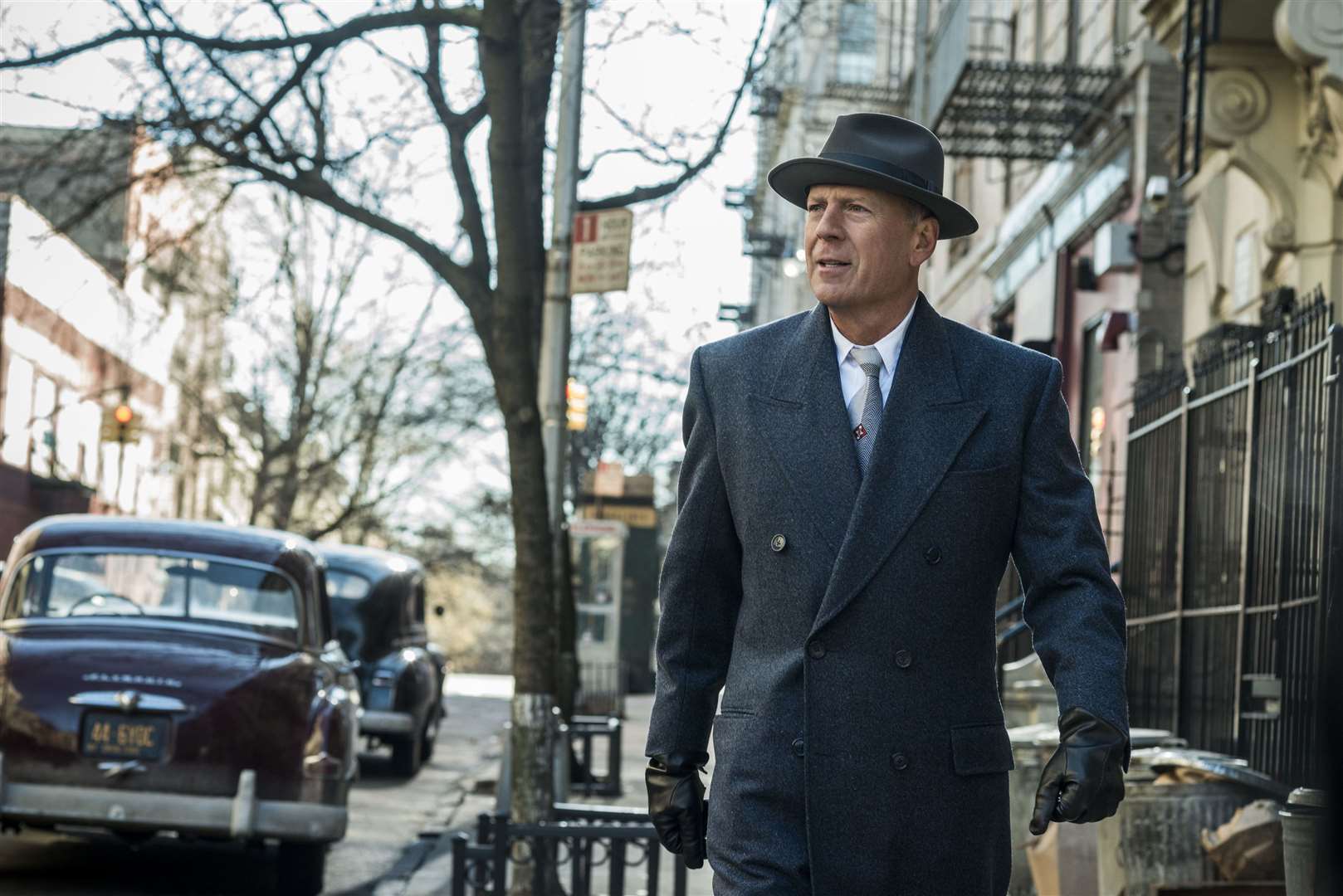 Motherless Brooklyn. Pictured: Bruce Willis as Frank Minna Picture: PA Photo/Warner Bros. Entertainment Inc./Glen Wilson. All Rights Reserved