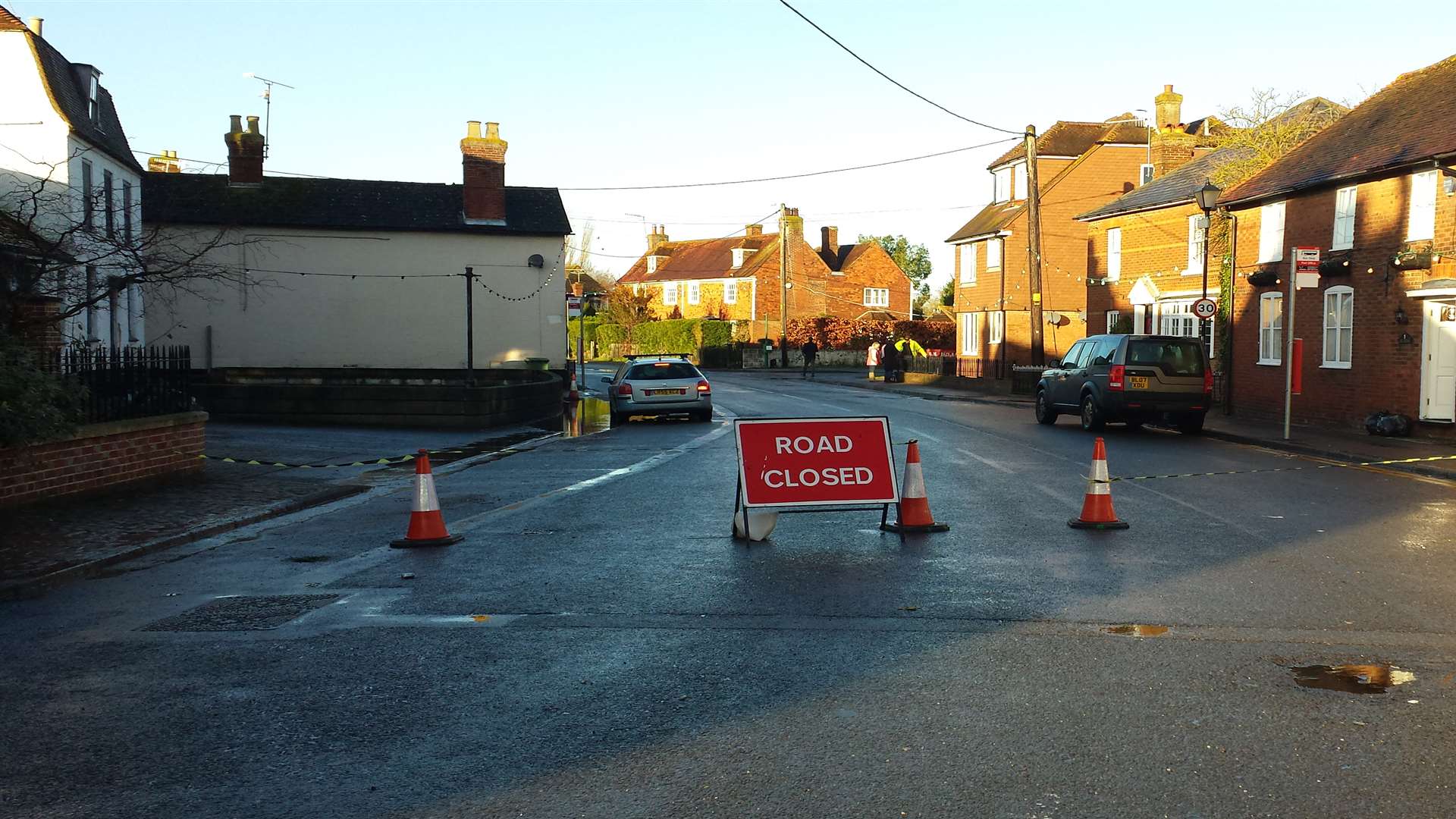 Roads are closed off in Yalding today