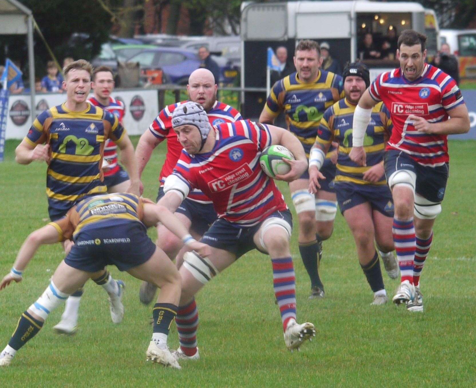 Tonbridge Juddians' Toby Freeman takes the game to Worthing. Picture: Adam Hookway