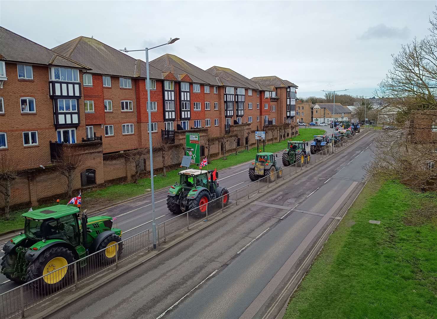 A tractor procession blocked key routes in and out of Canterbury as farmers protested unfair treatment