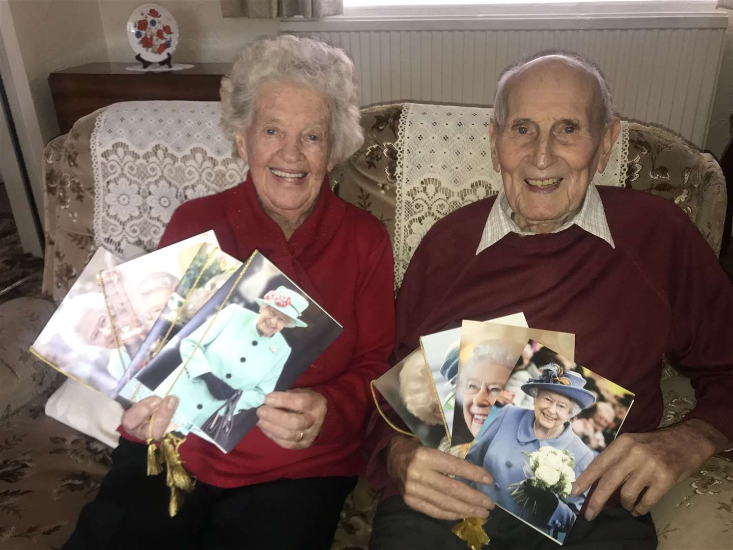 Jenny and Percy Lawrence recieved their eighth card from the Queen on their 75th wedding anniversary