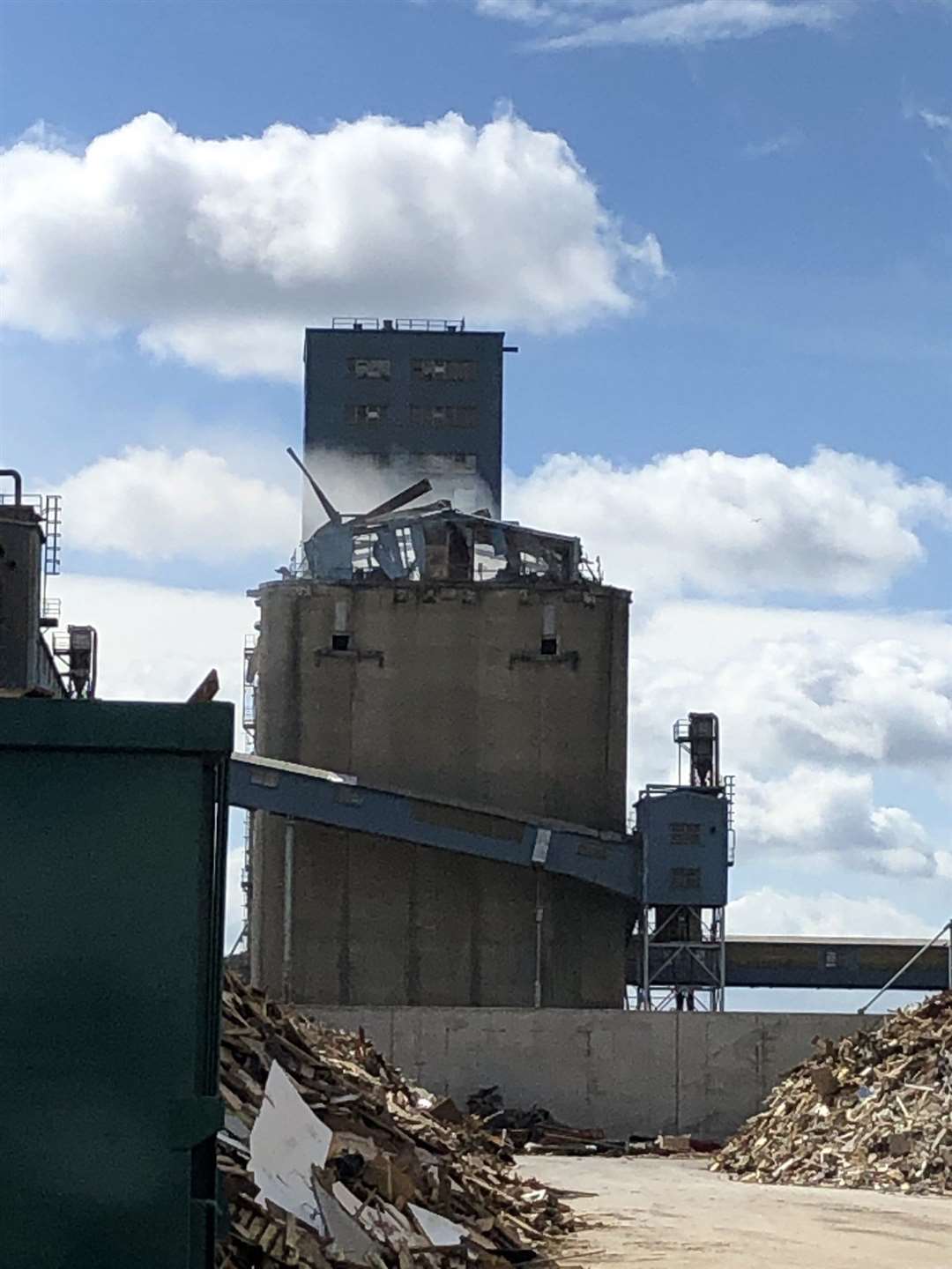 Concrete silos were damaged in the incident. Picture: @TonyRAgg