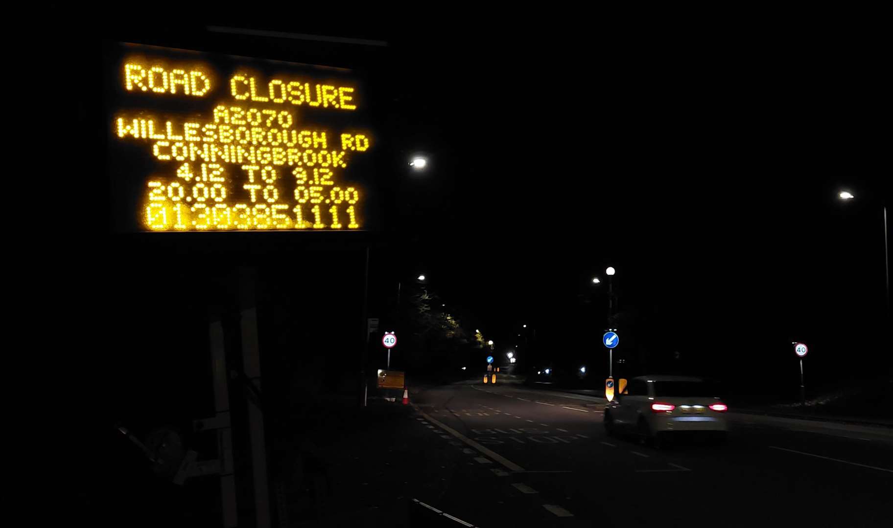 The road will be shut between George Williams Way and the railway bridge by Julie Rose Stadium