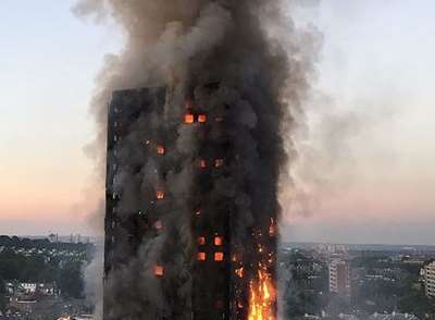 A huge fire engulfed Grenfell Tower in London