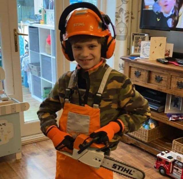 Matteo dreams of one day becoming a tree surgeon. Picture: Anthony Robinson