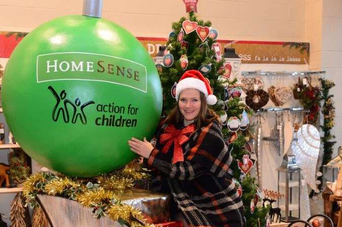 Children and families are being invited to write festive messages on baubles in HomeSense