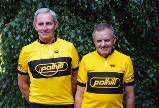 Thomas Davis (left) with fellow cyclist and best friend Peter Seaton