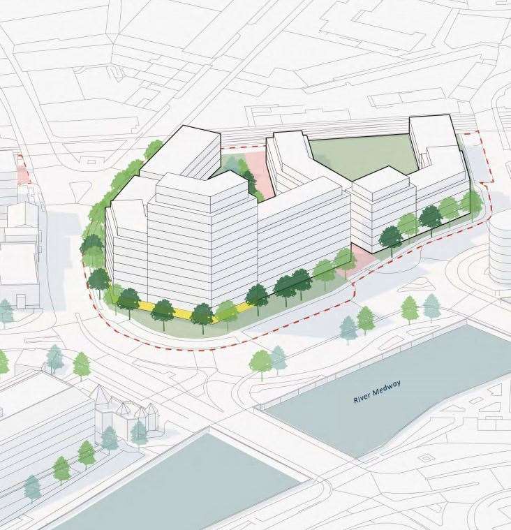 The 15-storey tower block could replace the shopping centre in Maidstone