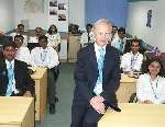 OUTSOURCED: Kent Reliance chief executive Mike Lazenby with his new team in Bangalore