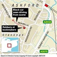 A map showing where the Ashford robbery took place. Graphic: James Norris