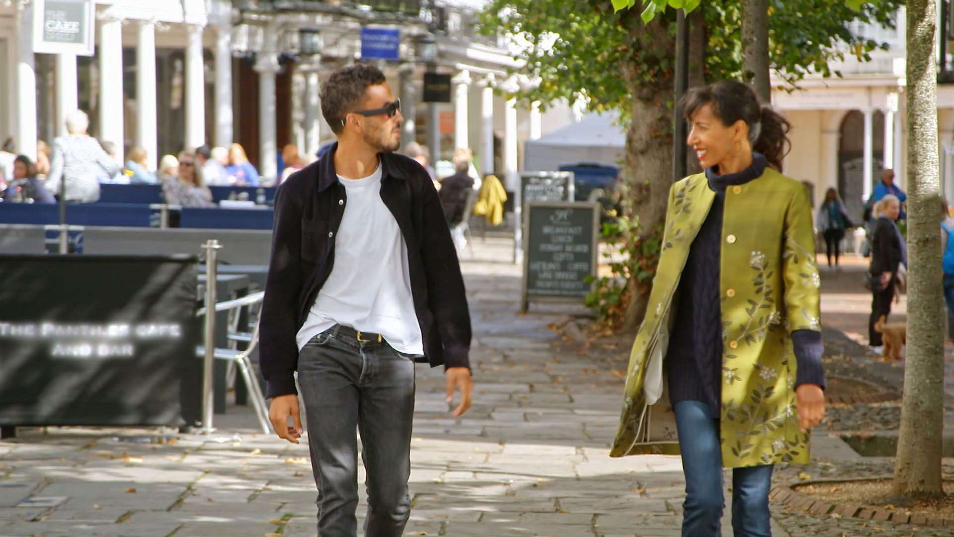 Interior Design Masters judges Michelle Ogundehin and Ross Bailey visit The Pantiles. Picture: BBC/DSP part of Banijay UK