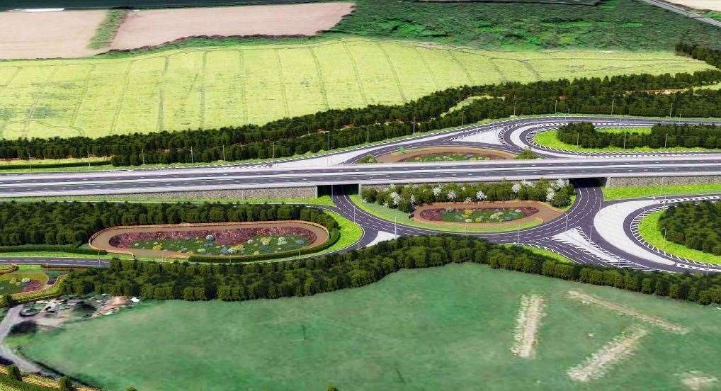 How the new Stockbury Roundabout could look from Oad Street