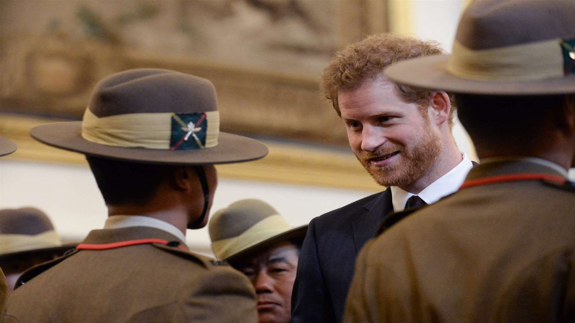 Prince Harry presenting medals to Gurkhas. Picture: Crown copyright/Cpl Steve Duncombe