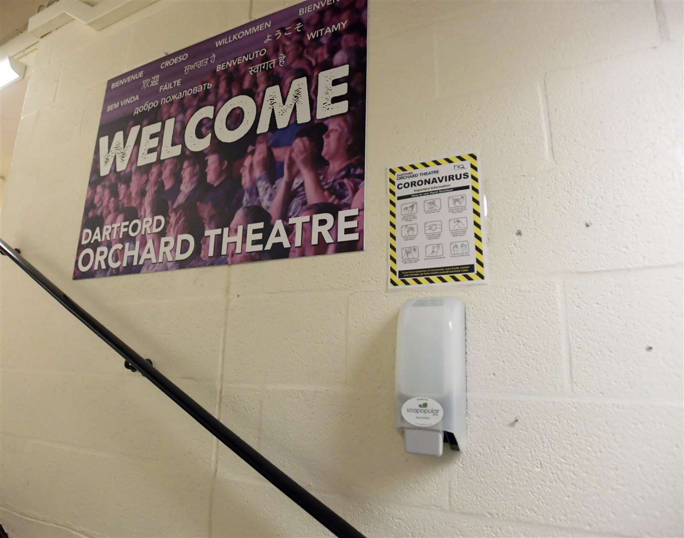 Social distancing reminders put in place at the venue. Picture: Barry Goodwin