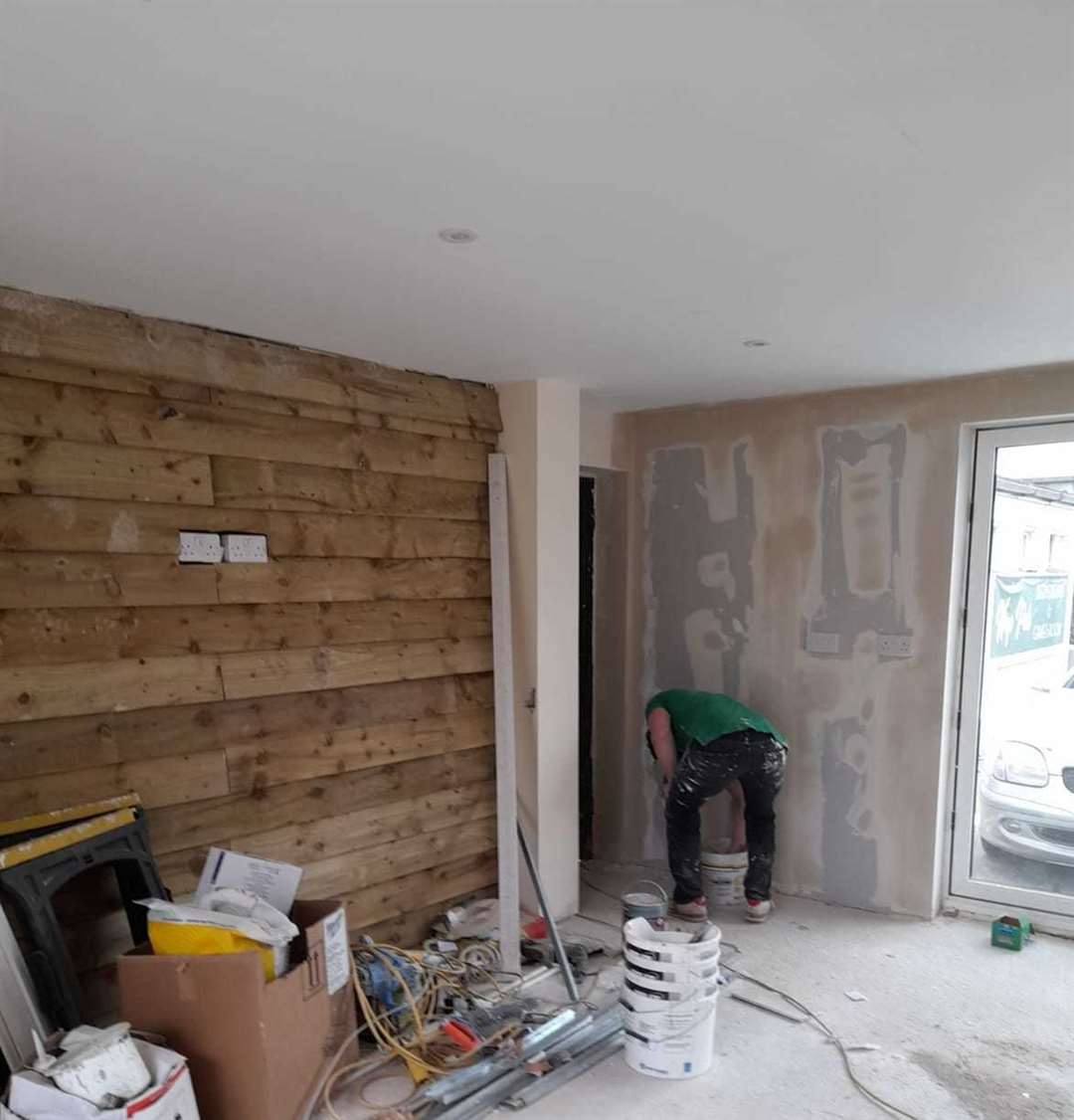 Work on the new games room at the Hop Pole Inn, near Maidstone, is taking place