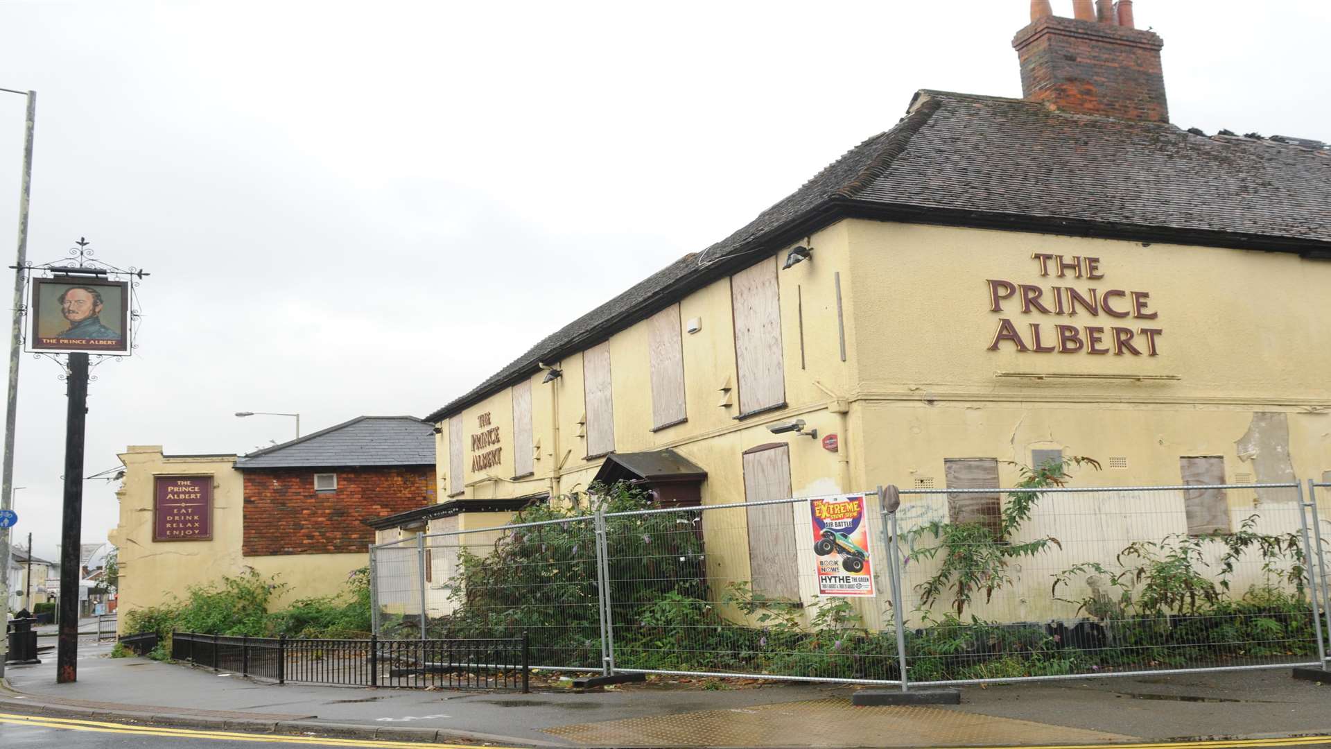 Ruins of Prince Albert pub New Street