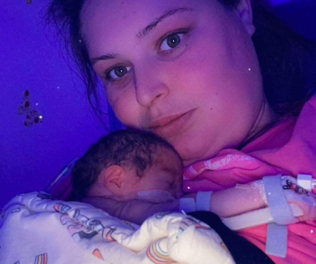 Rachel Devall, 24, has told of the devastation caused after her one-month old baby died. Picture: Rachel Devall