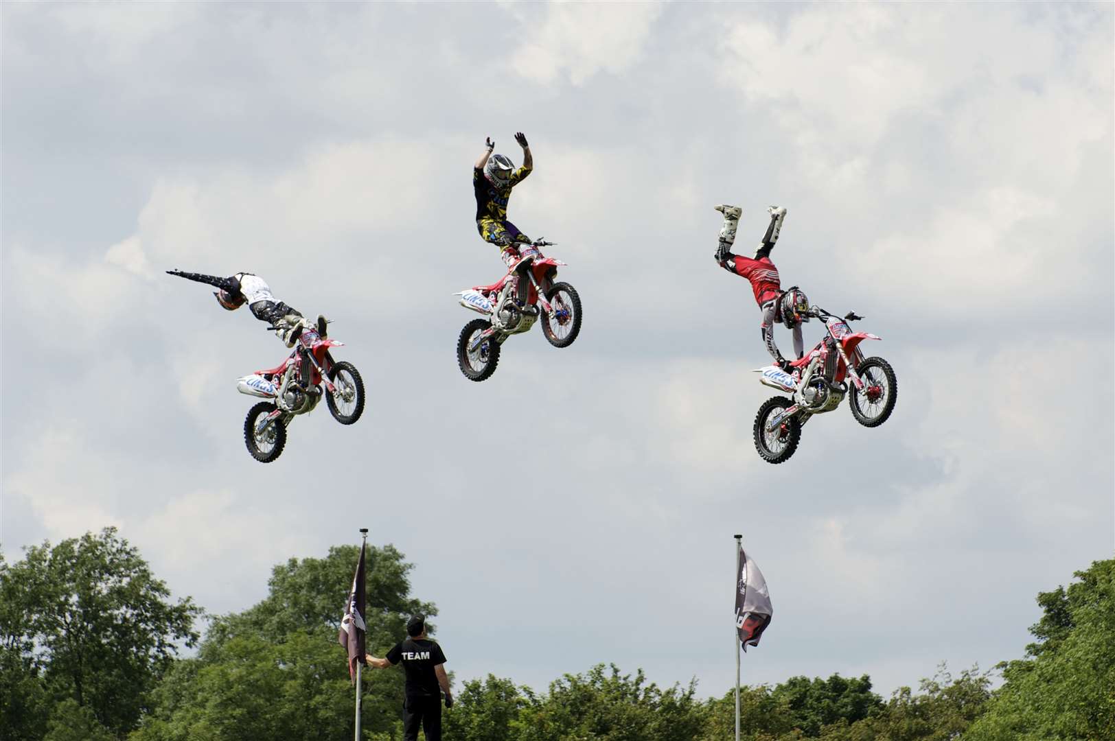 The Bolddog Lings Motorcycle Display team perform in 2011 Picture: Andy Payton