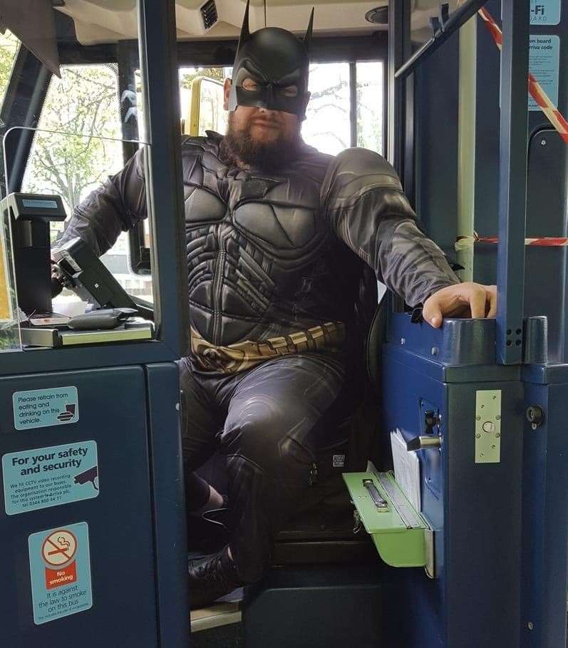 Batman, also known as Dan the bus driver. Picture: Jim Sayer